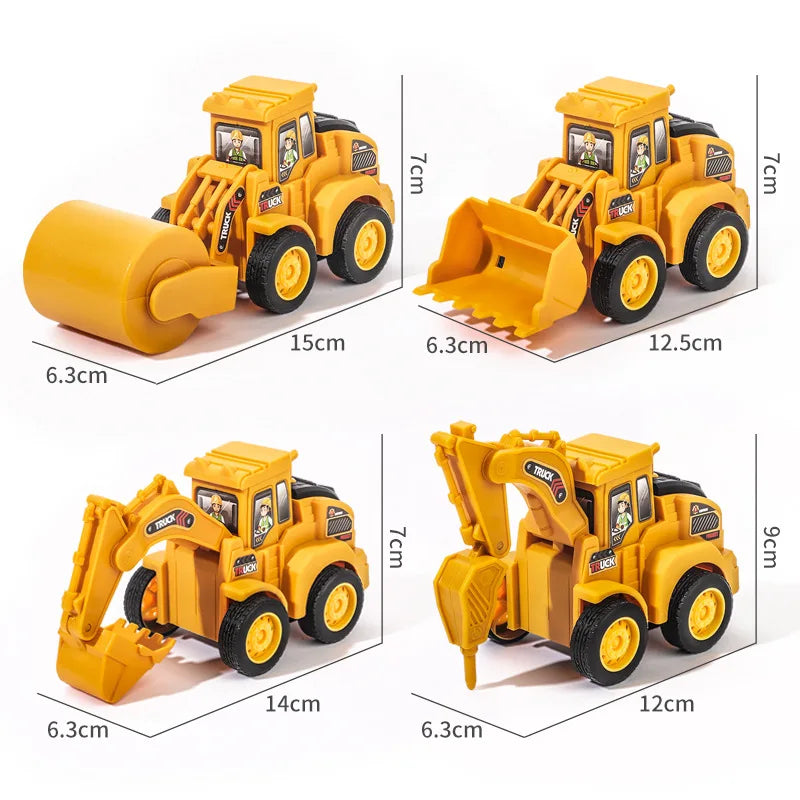 Engineering Vehicle Model Press Sliding Car Excavator Bulldozer