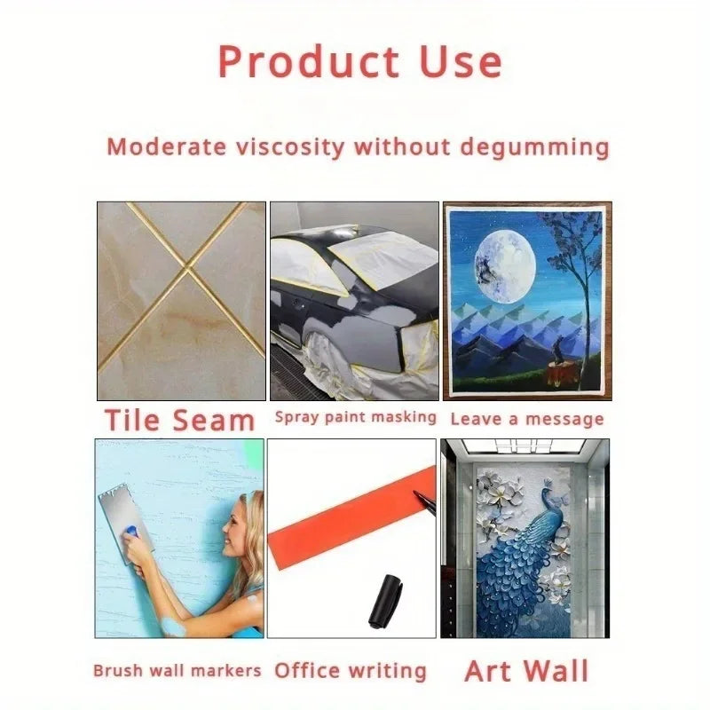3 Roll/Set Paint Tape Multi-Surface Masking Easy Removal Paint Tape