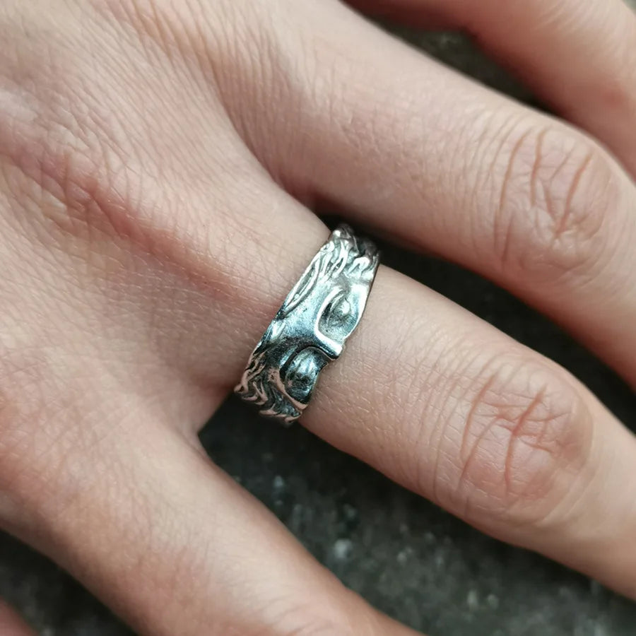 Creative Venus Half Mask Ring For Men Vintage Carving Opening