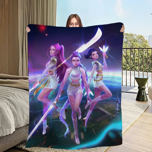 Blanket K-KPop warm soft plush D-Demon blanket for sofa living room
