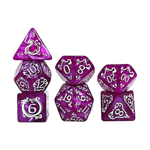 7pcs DND Dice 7Pcs/set Dragon Pattern Polyhedral Dices Role Playing