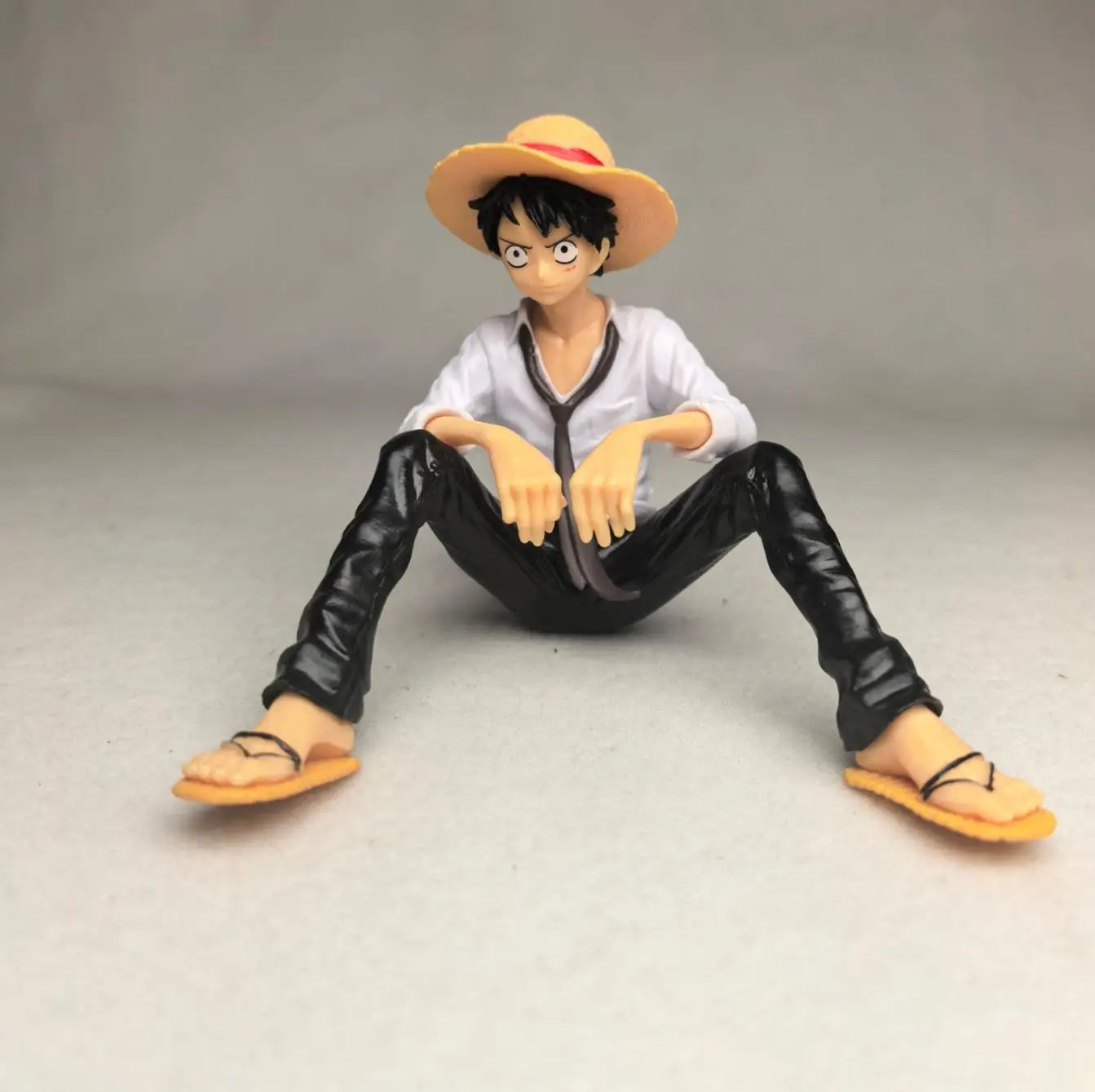 One Piece Anime Figure Toys Luffy Sitting Position Action PVC Figurine