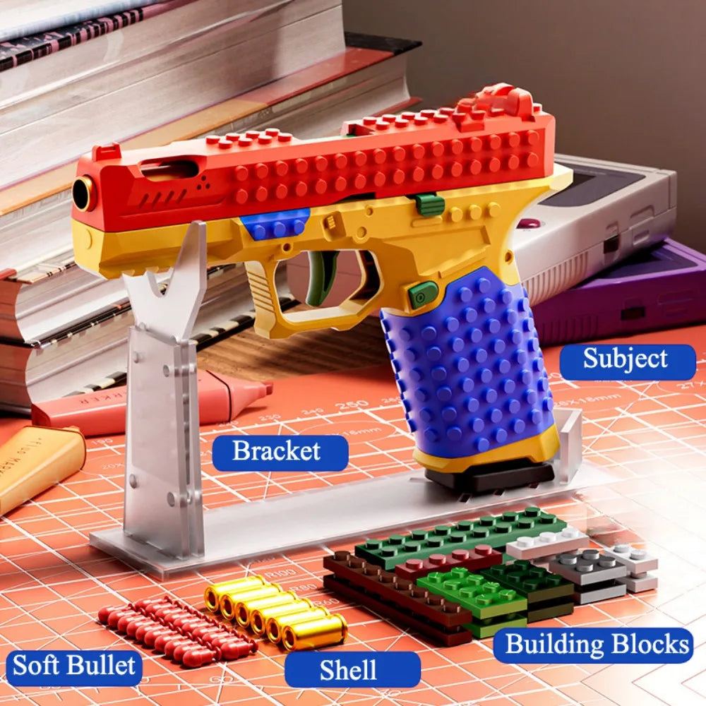 SIG17 Building Block Toy Gun Continuous Firing Blowback Soft Bullet