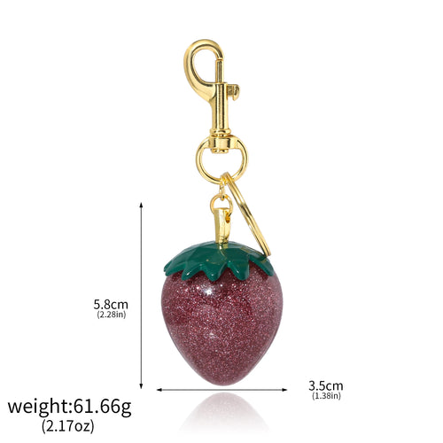 Fashion Delicious Red Cherry Keychain Summer Fruits Cherries Pendant