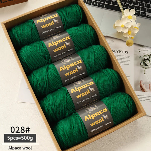 500g Alpaca Wool 245 Chunky Knitting Yarn Multi-Color Autumn and