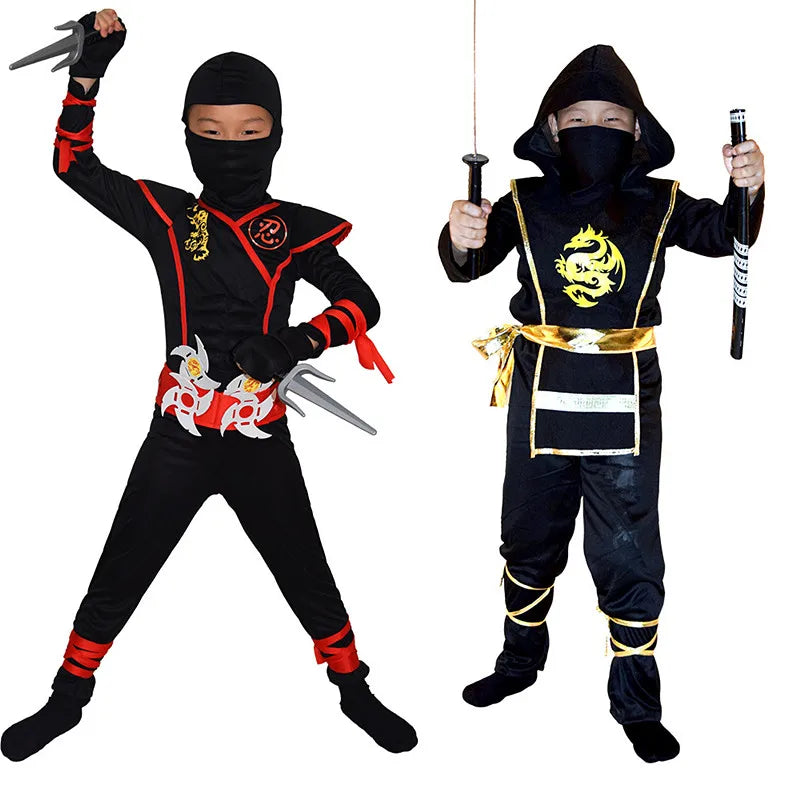 Boys Ninja Deluxe Costume for Kids with Weapon Accessories Kids Kung