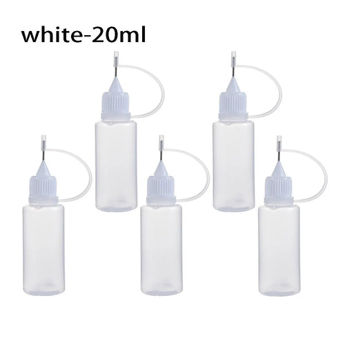5pcs/set 5/10/20/30/50/100ML Needle Tip Glue Applicator Bottle for