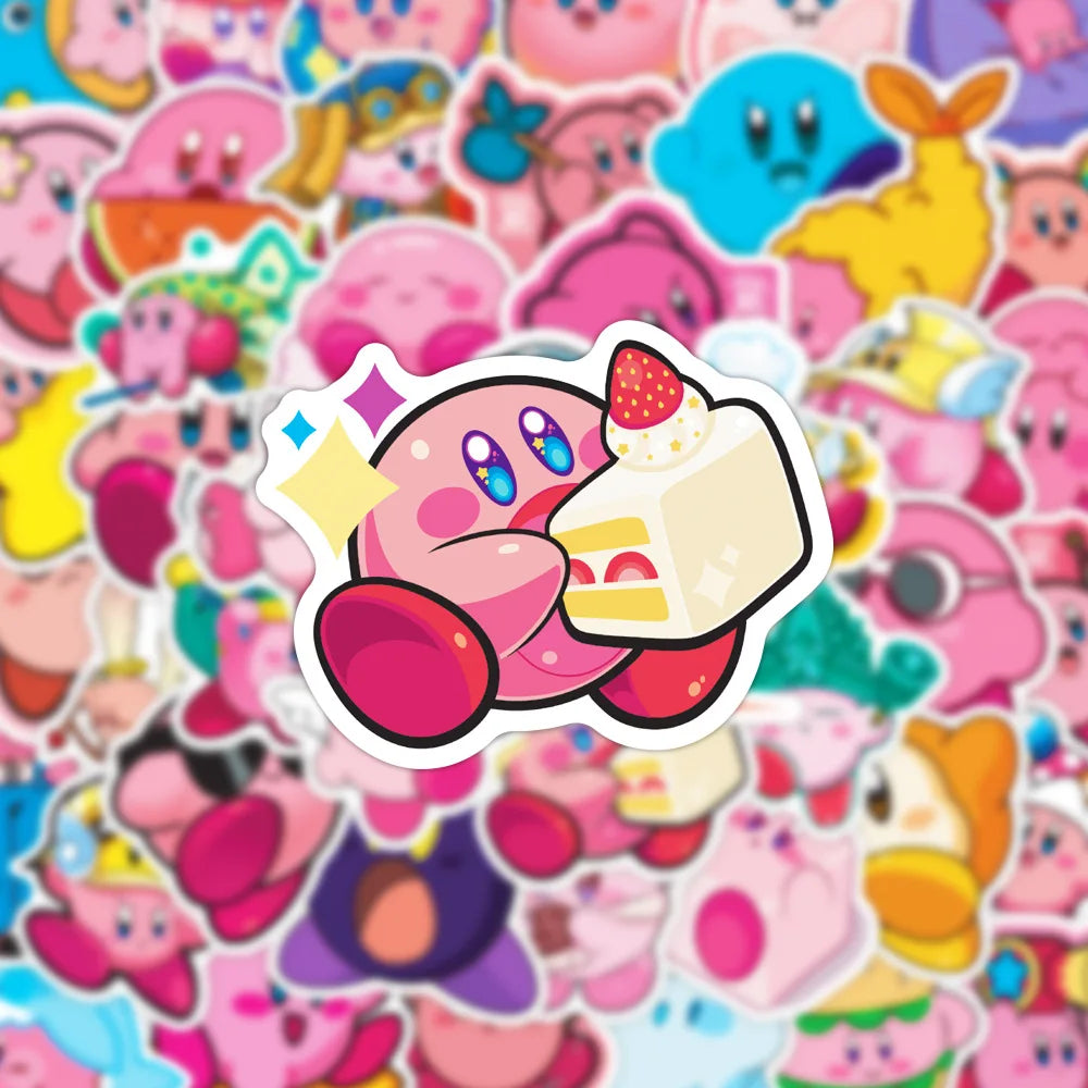 50PCS Game Kawaii Kirby Stickers Decals Classic Toys DIY Phone Luggage