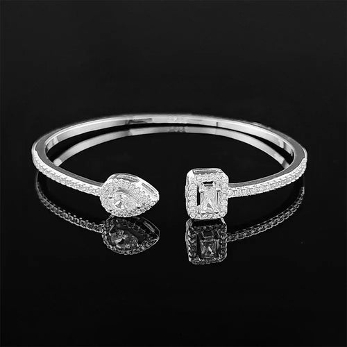 Trendy Snake Punk Pear Shape Silver Color on Hand Adjustable Open