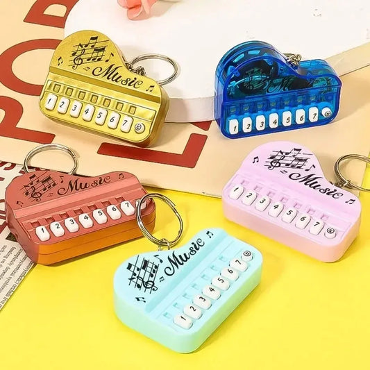 1 Pcs Creative Mini Electronic Piano Keychain Pendant Luminous Music