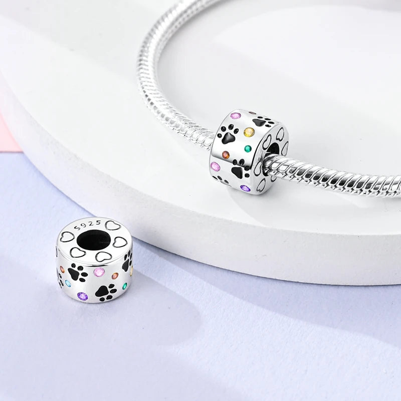 Fit Original Charms Beads 925 Sterling Silver Clip Charms Zircon