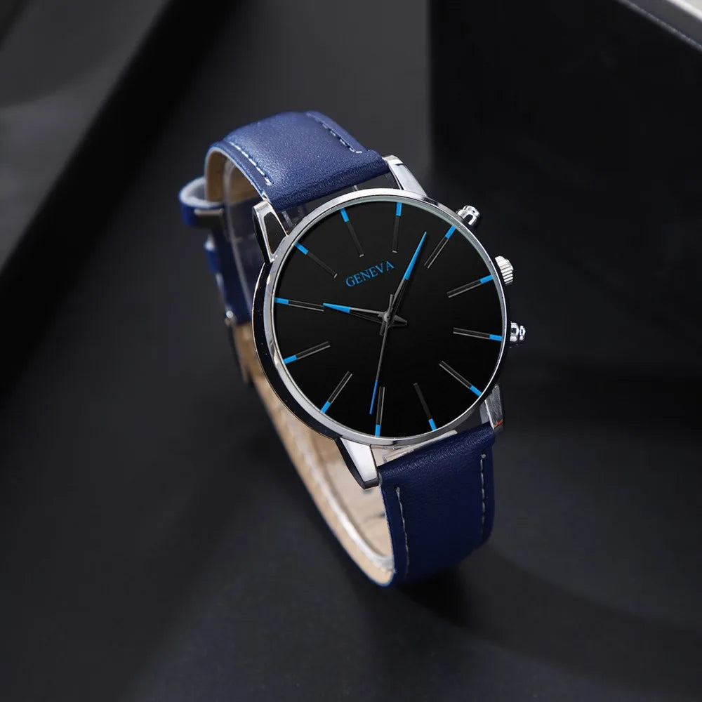 4 Pcs/set, Casual Men's Watchs Men's Watch Set Quartz Watch PU Leather
