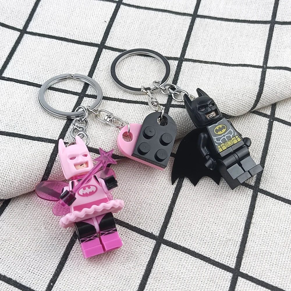 2pcs Beautiful Handmade 3D Bat Couple Keychain Fairy Figure Pendant