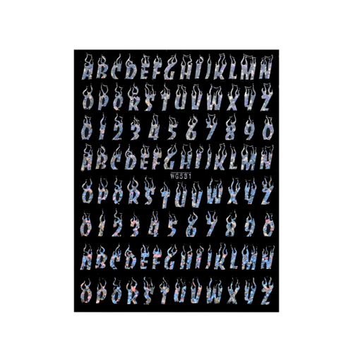 2-9mm Alphabet Letters Numbers Decor Stickers Gold Silver Epoxy Resin
