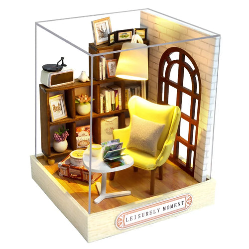 Mini Miniature Dollhouse DIY Small House Kit Making Room Toys Home