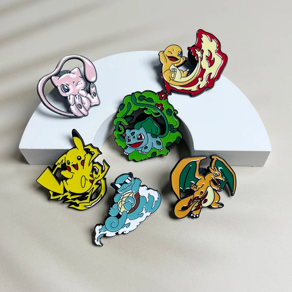 6pcs Anime Pins SetEnamel Brooch Metal Badge Jewelry for Clothing