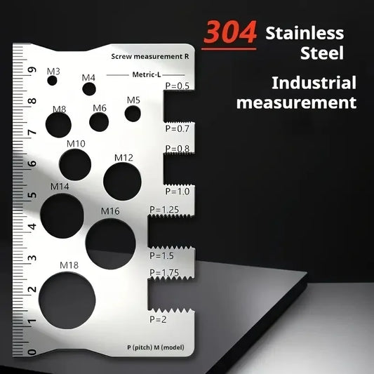 Thread Pitch Gauge Measurement Ruler High Accuracy Stainless steel for