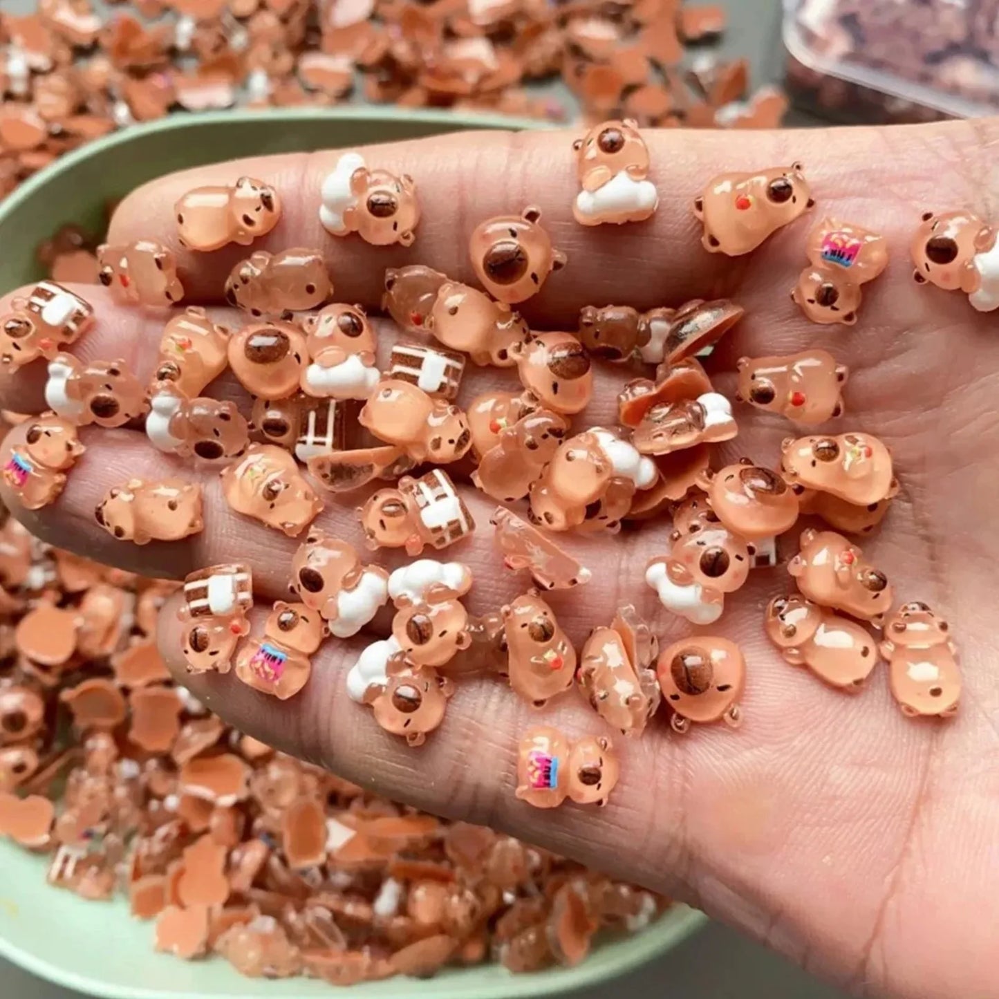 100pcs Mini Capybara Miniatures, Animal Figurines Fairy Garden Home