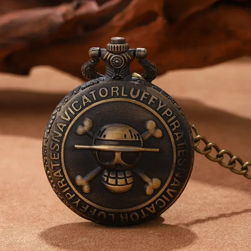 Retro Punk Pirate Captain Double Knife Quartz Pocket Watch with