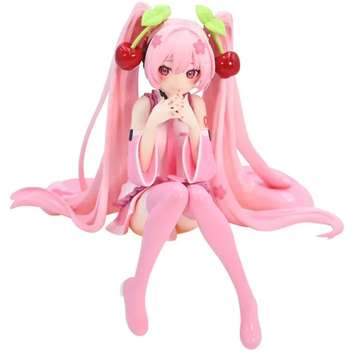 New Hatsune Miku Anime Figure Toys Pink Cherry Dress MIKU Kawaii
