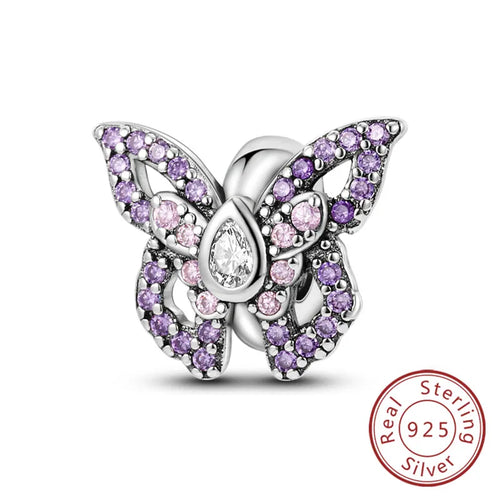 Fit Original Charms Beads 925 Sterling Silver Clip Charms Zircon