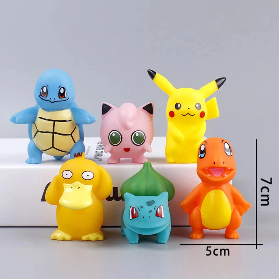 15Pcs/set Pokemon Cake Topper Pikachu Anime Figure Party Happy