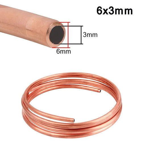 1Meter T2 Copper Soft Copper Tube Coil OD 2~12mm ID 1~10mm 99.9%Pure