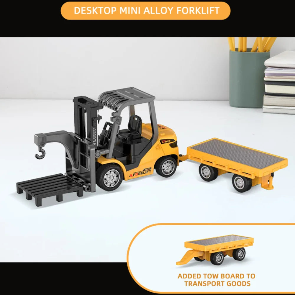 1/64 Remote-controlled Alloy Forklift Engineering Vehicle Tabletop