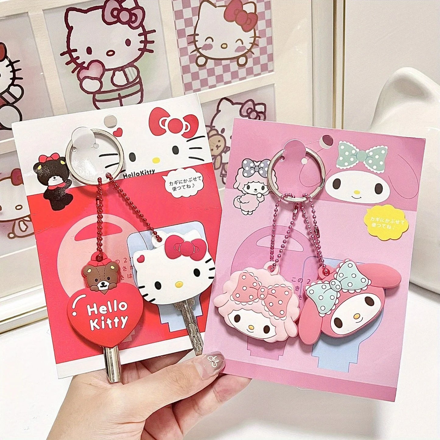 Kawaii Sanrio Hello Kitty Silicone Key Dustproof Protective Cover