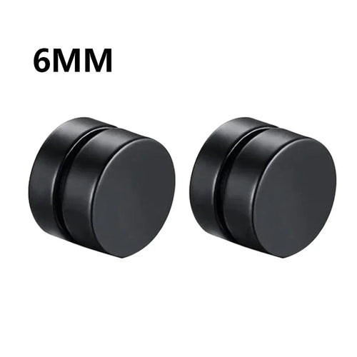 1Pairs Punk Round Zircon Magnetic Ear Stud Clip Earrings Non Piercing