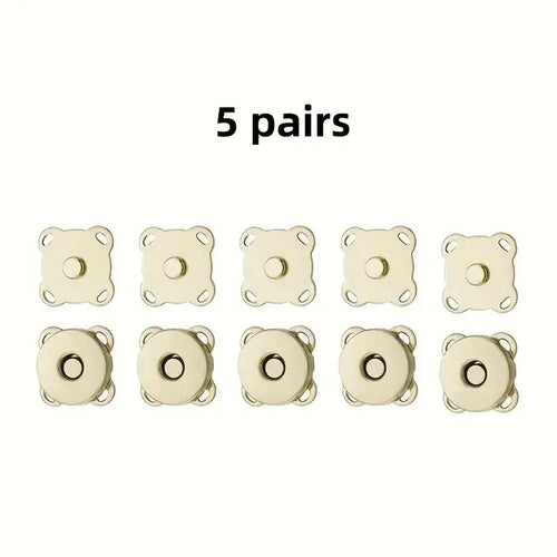 5/8sets Square Magnetic Snap Fasteners Clasps Button Handbag Purse