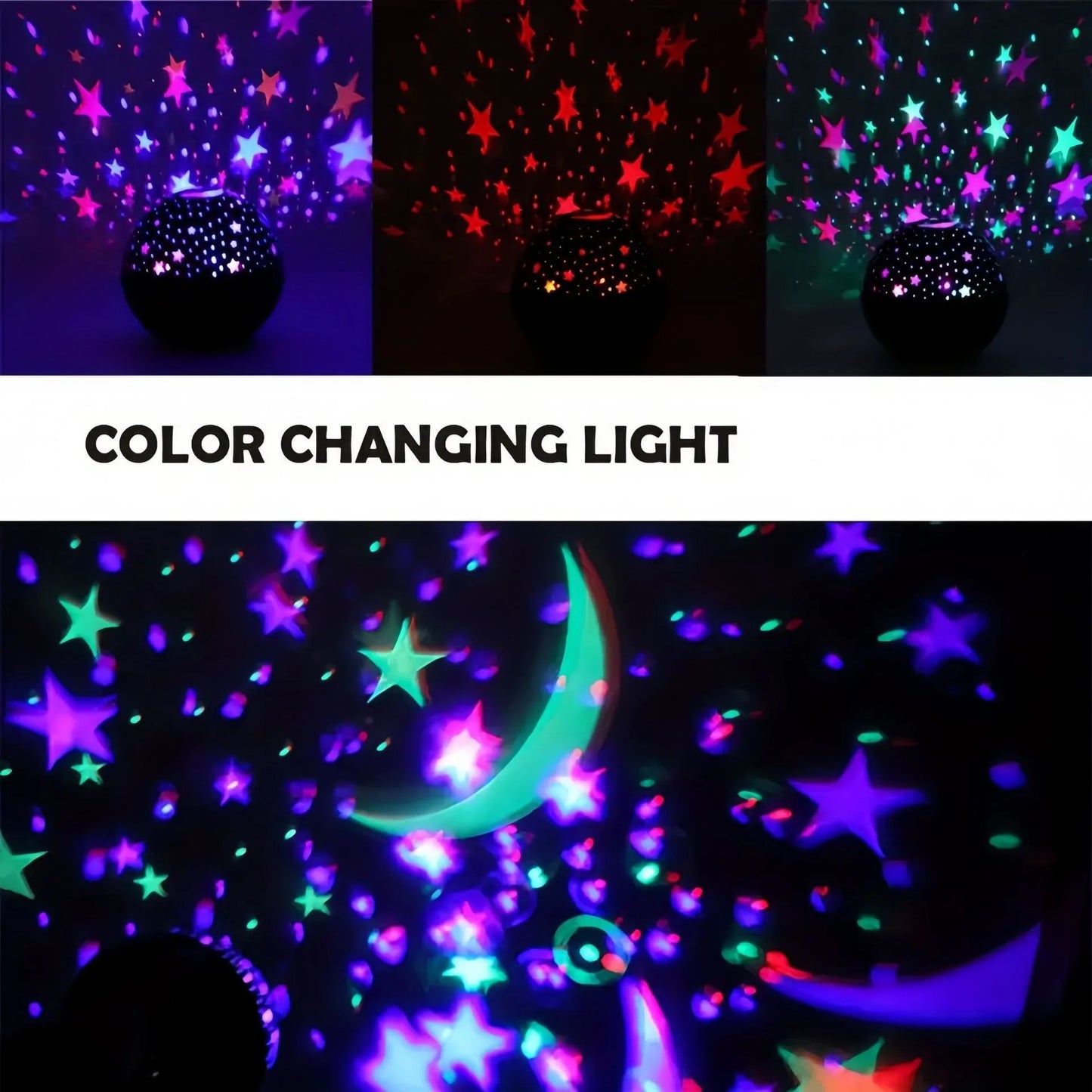 RGB Night Lights LED Projector Light Starry Moon Galaxy Projection