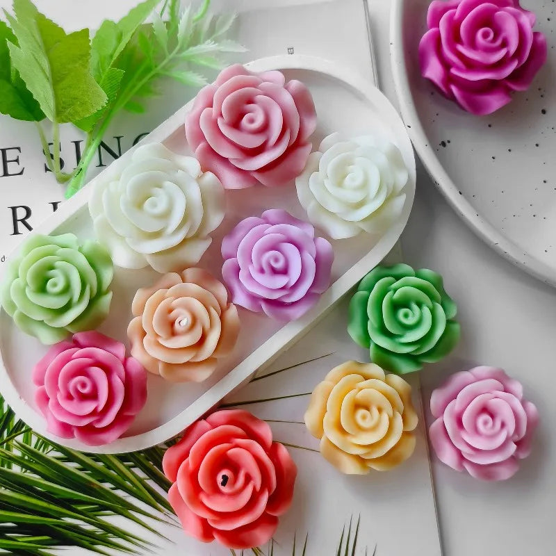 3D Mini Rose Flower Silicone Candle Mold DIY Craft Resin Gypsum Cement