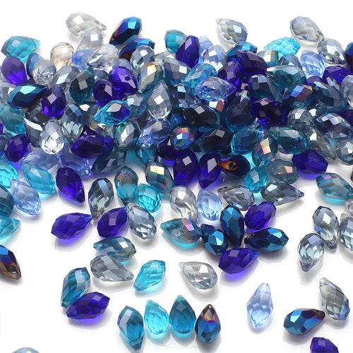30Pcs/Lot Green Crystal Glass Faceted Teardrop Loose Beads Crafts