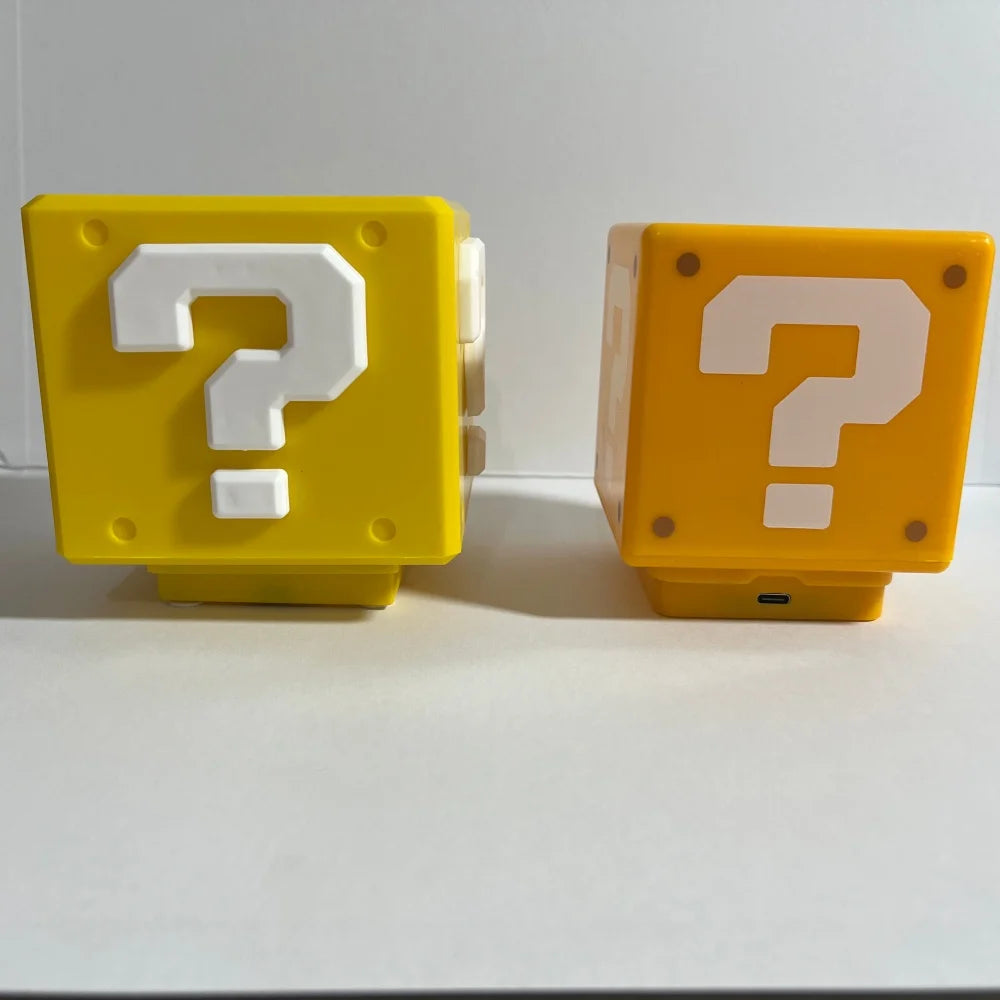 LED Question Mark Brick Night Light With Music USB Charging Desk Lamp