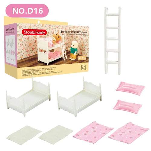 1:12 Miniature Furniture Forest Family Kitchen Toy Dining Table