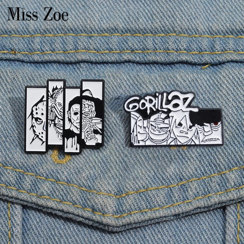 Horror Killer Enamel Pins Custom Horror Faces Movie Anime