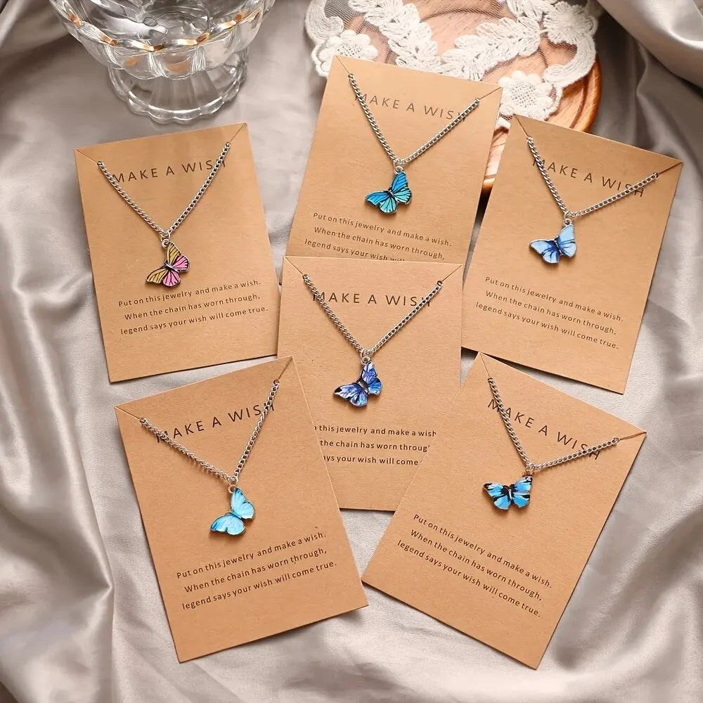 5Pcs/Set Fashion Vintage Style Women Necklace Set New Butterfly