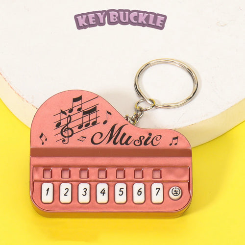 1 Pcs Creative Mini Electronic Piano Keychain Pendant Luminous Music