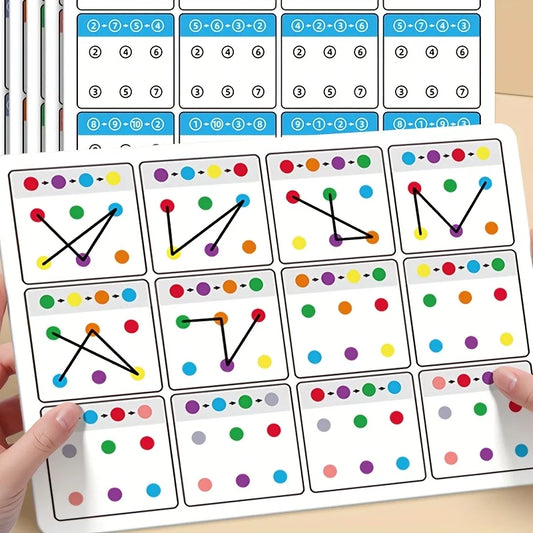 Visual tracking focus and attention training card,color and number