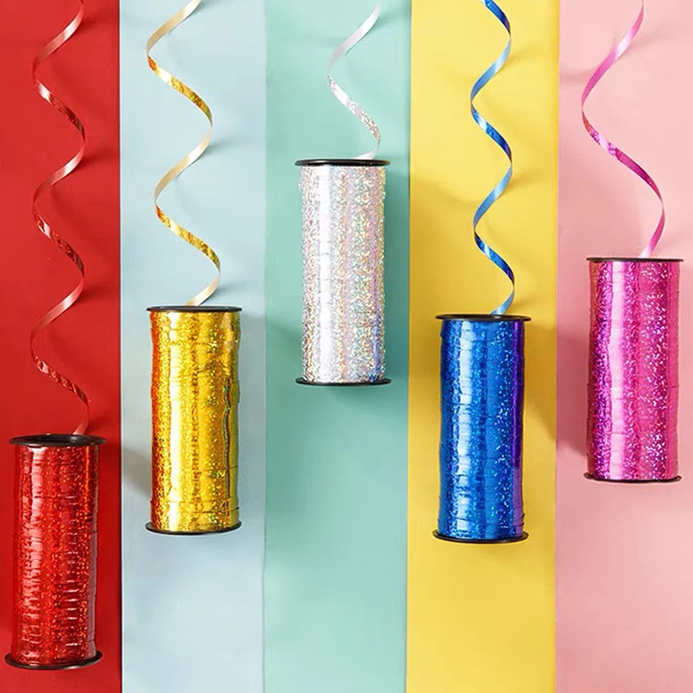 100Yards/Roll Glitter Curling Ribbons Balloon Ribbons Gift Wrap