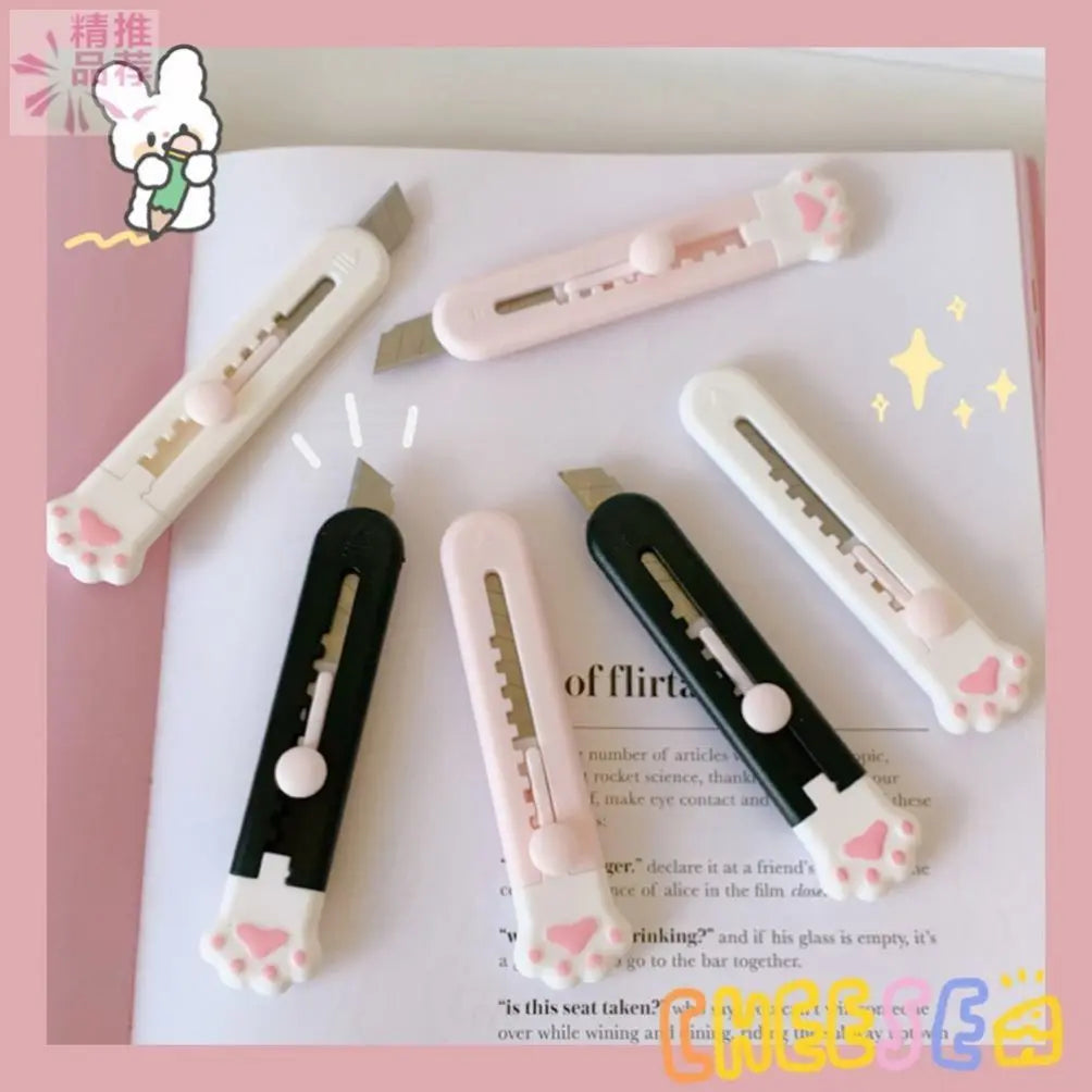 Kawaii Mini Pocket Cat Paw Art Utility Knife Express Box Knife Paper
