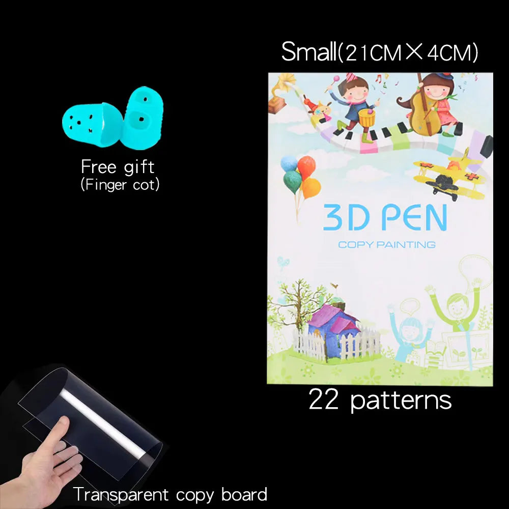 3D Printing Pen Drawing Book Reusable Colorful 22/40 Patterns Thick