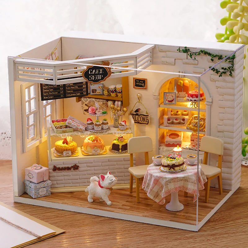 Kitten Mini Doll House 3D Puzzle Assembly Model Building Kit Creative