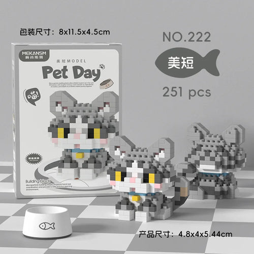 Animal Small Particle Dog Cat  Mini Building Blocks DIY Assembly Brick
