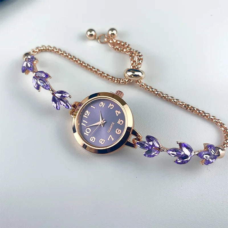 Elegant Women Watches Luxury Rhinestone Bracelet Bracelet Quartz Watch