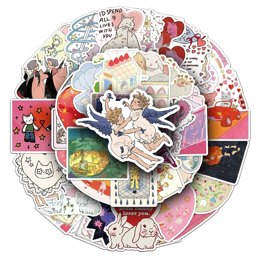 10/30/50pcs Fairy Tale Series Cartoon Aesthetic Stickers Kawaii Girl