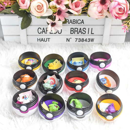 12Pcs/Set Pokemon Poke Ball Figure Toys Anime Pikachu Pocket Monster