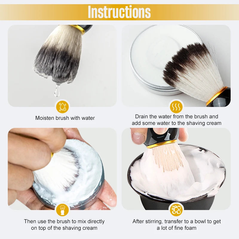 Professional Shaving Brush 1/2/3Pcs Set 3-in-1 Shave Kits, Shaving
