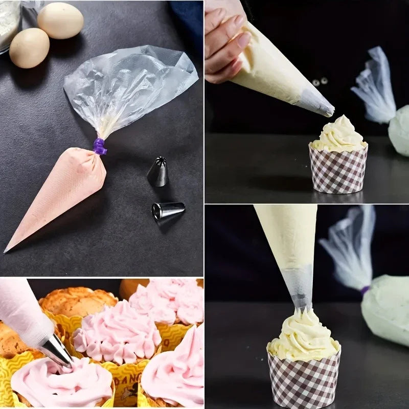 100PCS Disposable Pastry Bags, Extra Strong&Leak-Proof Piping Bags for